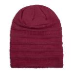 Burgundy Lined Slouchy Beanie