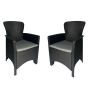 Set Of 2 Outdoor Patio Armchairs With Cushions Rattan-style Chairs For Garden Or Dining Spaces