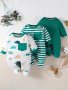 Baby Boys Star Printed Footed Bodysuit 3 Piece Set