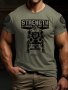 STRENHTH" & GYM Pattern Print Men's Crew Neck Short Sleeve T-shirt Casual Summer T-Shirt For Daily Wear And Vacation Resorts