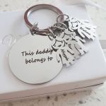 CAS102717 - Personalized Keyring 5 Kids Names Stainless Steel