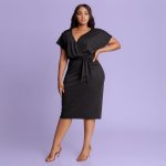 Plus Size Joy & Ash Wrap Dress - Black