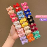 30PCS Cute Colored Bow Hair Clips With Stripes Perfect Girls Hair Accessories For Parties Holidays