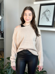 Off Shoulder Jersey - Tan - Small