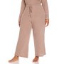 Donnay Plus Size Relaxed Lounge Ribbed Pant - Mocca Melange