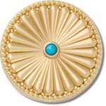 Goldair Gold Turquoise Western Stud Jibbitz - Multi Osfa