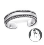 B98-C29411 - 925 Sterling Silver Toe Ring Adjustable Size