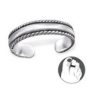 B98-C29411 - 925 Sterling Silver Toe Ring Adjustable Size