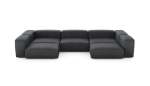 U-shape Sofa - Leather - Dark Grey - 377CM X 199CM