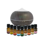 OCO Life Ultrasonic Diffuser 400ML + 9 Oil Blends Assorted - Dark Wood Grain