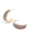 Goldair Gold Brown Marble Inlay Hoop Earrings