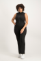 Melissa Ribb Sleeveless Jumpsuit - Black - L