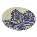 Small Blue Lace Oval Platter