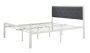 Metal Solteiro Bed With Upholstered Headboard Grey & White - Queen