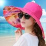 Summer Colorful Floral Print Oversized Brim Sun Hat Double-sided Wearable Beach Hat Uv Protection Waterproof Beach Sun Hat