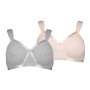Donnay Plus Size Donna Bras 2 Pack Pink & Grey Melange Cyh Soft Cup