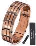 Feraco Copper Bracelet For Men 3X Strength Magnetic Therapy Bracelet Copper Jewelry With Powerful 3800 Gauss Magnets Premium Fold-over Clasp