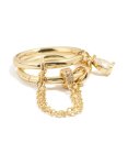 Goldair Gold Plated Cubic Zirconia Pear Drop Chain Ring - M l