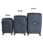 Black 3-PIECE Abs Hard Shell Luggage Set Spinner Wheels&telescoping Handles