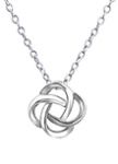 C387-C19122 - 925 Sterling Silver Love Friendship Knot Necklace 8MM