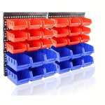 30-BIN Wall-mounted Storage Rack System For Screws Nuts Bolts Nails Beads & Small Hardware - Heavy-duty Plastic Garage Tool Orga
