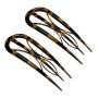 2 Pack U-shaped Leopard Print Hair Fork - Elegant Minimalist Hair Clip