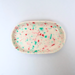 Eco-resin Terrazzo Soap Dish - Pink Red & Turquoise