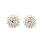 Cassia Crystal Cubic Zirconia Earrings - Pale Blue Gold
