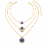 3 Layer Evil Eye Necklace Set - Gold Plated Hamsa Hand