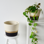 Mia Melange - Jute & Charcoal - Large Hanging Planter - 21CM