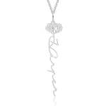 CNE110316 - 925 Sterling Silver Birthflower Shaped Name Necklace