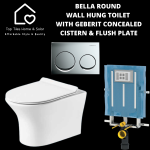 Bell A Round Wall Hung Toilet With Geberit Concealed Cistern & Flush Plate