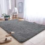 Smte Grey Fluffy Carpet Shaggy & Foldable Rug Grey 200 X 150 With Keychain