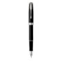 Sonnet Medium Nib Fountain Pen Matte Black With Chrome Trim Black Ink - Presented In A Gift Box