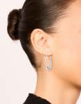 Silver Skull & Roses Hoop Earrings