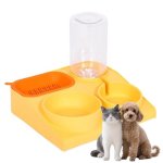 Aislor 3-IN-1 Cat Food Bowls With Automatic Water Dispenser And Slow Feeder Double Dish Set For Dogs Easy Clean Yellow One Size