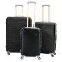 3-PIECE Abs Hard Shell Luggage Set-black Spinner Wheels & Tsa Lock