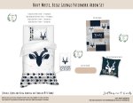 Kids Duvet Set Navy White Beige Grunge Patchwork Arrow