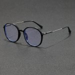 Retro Elegant Versatile Polygonal Round Black Plano Glasses For Men Women Students Casual School Business Supply Photo Prop