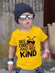 Bee Cool And Bee Cool Print Short Sleeve Crew Neck T-Shirt Casual Spring Summer Tee Tops Boy's Clothing