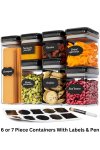 Senza 6 Or 7 Piece Airtight Food Storage Containers Set With 40 Labels & Marker