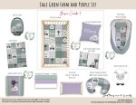 Cot Duvet Bedding Farm Sage Green Farm And Purple