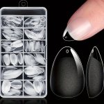 120PCS Ultra-short Almond Shape Clear Acrylic Nail Tips - Soft Transparent False Nails For Diy Nail Art No Battery Needed Feathe