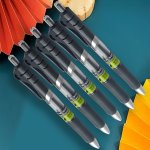 Wuqiannian Gel Ink Rollerball Pens 3 6 Pack Medium Point 0.7MM Quick Drying Water-resistant Ergonomic Plastic Barrel Ideal For B