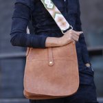 Pleather Crossbody Bags - Tan