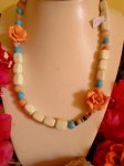 Carnelian Shell Magnesite Garnet Necklace