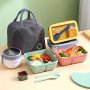 Heart Leaf 3-PIECE Lunch Box Set With Insulated Handbag - Casual Style Portable Food Storage Containers With Lids Lightweight Plastic Bento Boxes Positioning Printing