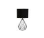 Lamp Table-blk Metal Wire Base-black Fabric Shade