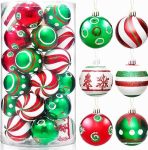 30 Pcs Christmas Balls Ornaments Set Shatterproof Glitter Christmas Tree Balls Christmas Decorations Xmas Ornaments - 2.36" Hang