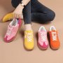 Women's Colorblock Casual Sneakers Lace Up Platform Soft Sole Walking Skate Shoes Low-top Comfort Preppy Shoes